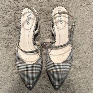 Life Stride Women's Plaid Slingback Heels